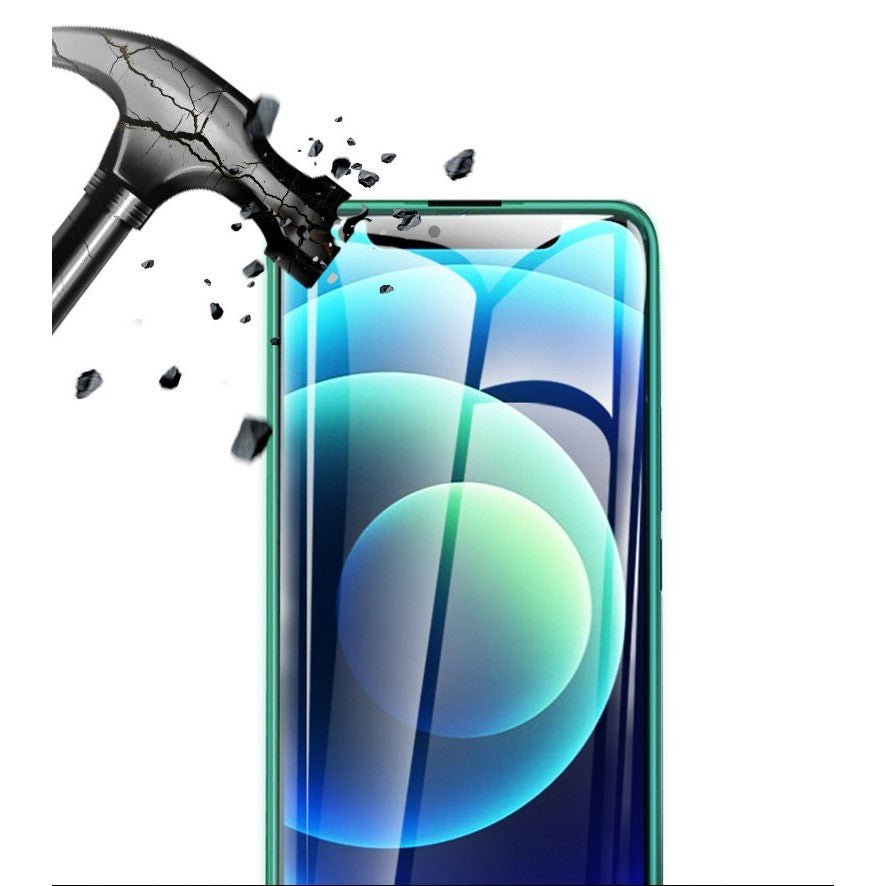 Folie Sticla Securizata Flippy,  Luminous, compatibila cu Apple iPhone 12 Pro, Margine fosforescenta verde - vivimall.ro