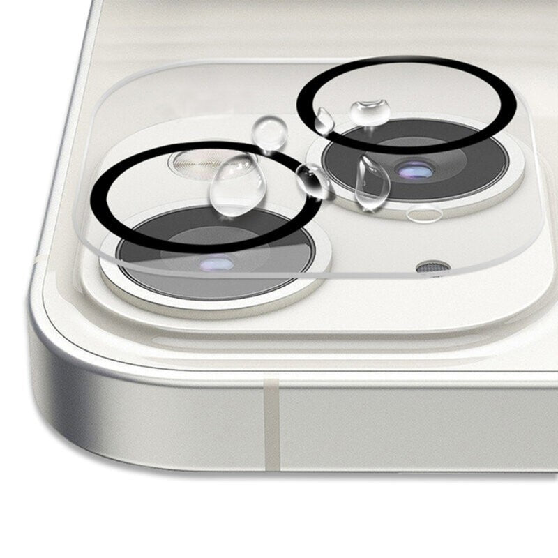 Folie Sticla pentru Camera, compatibila cu Apple iPhone 15 / 15 Plus, Full Glue, Negru - vivimall.ro