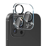 Folie sticlă cameră Apple iPhone 15 Pro și 15 Pro Max, Full Glue negru, vedere frontală produs