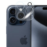 Folie sticlă cameră Apple iPhone 16 Pro 3D transparentă Vivimall, vedere frontală produs