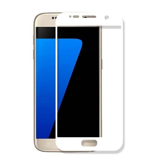 Folie Sticla Samsung Galaxy S7 Full Face Alb - vivimall.ro