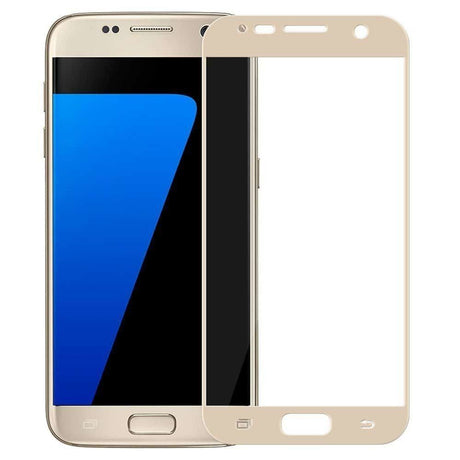 Folie Sticla compatibil cu Samsung Galaxy S7, Full Face V2, Auriu - vivimall.ro