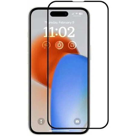 Folie sticlă securizată ESD Super HD pentru iPhone 15 Pro Max, margini negre, vedere frontală