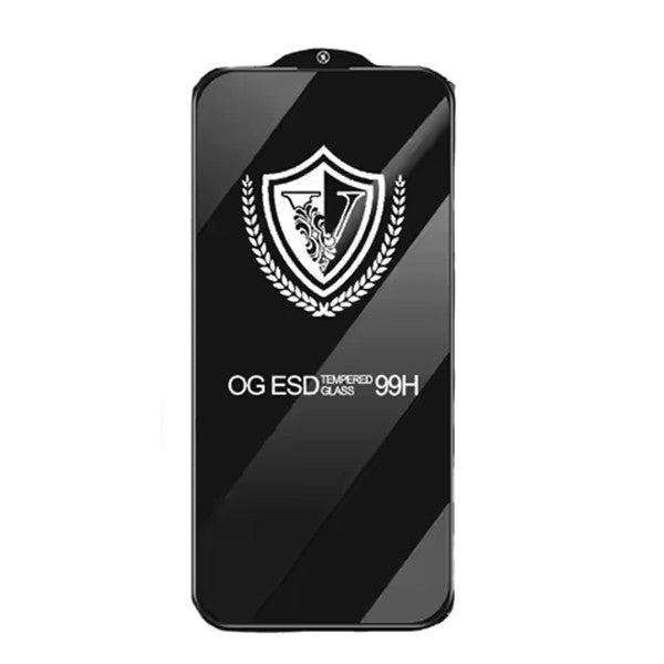 Folie sticlă securizată iPhone 15 Pro Max, Super HD Glass, margini negre, vedere frontală