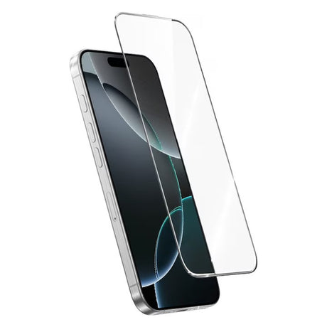 Folie sticlă securizată ESD Super HD pentru Apple iPhone 16 Pro, margini negre, vedere frontală