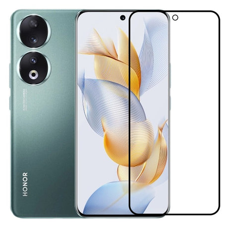 Folie Sticla Securizata, Vivimall, Compatibila cu Honor 90, Full Glue, Margini Negre, Transparent - vivimall.ro