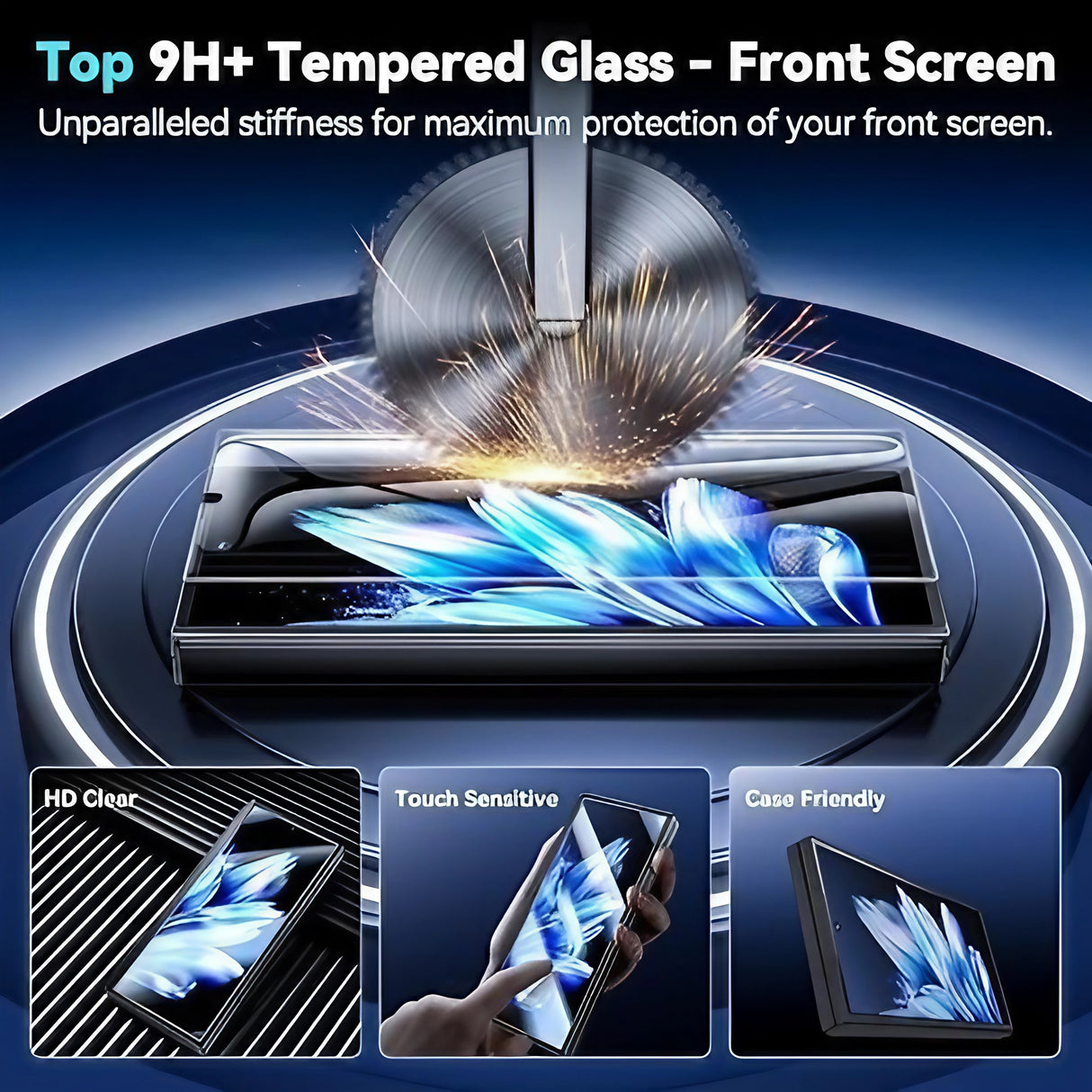 Kit complet montaj folie sticlă securizată Samsung Galaxy Z Fold6 Ultra cu accesorii de curățare incluse