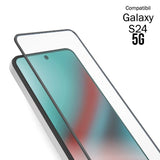 Folie Sticla Securizata, Vivimall, Compatibila cu Samsung S24 5G, Full Cover 111D, HD, Margini Negre, Transparenta - vivimall.ro