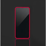 Folie Vivimall Luminous pentru iPhone 15 Pro Max cu margine neon roz strălucind în întuneric