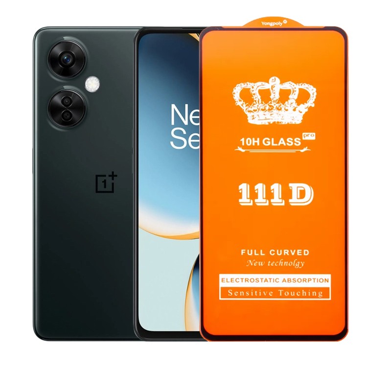 Folie sticlă securizată OnePlus Nord CE3 Lite 111D Full Cover, margini negre, vedere frontală