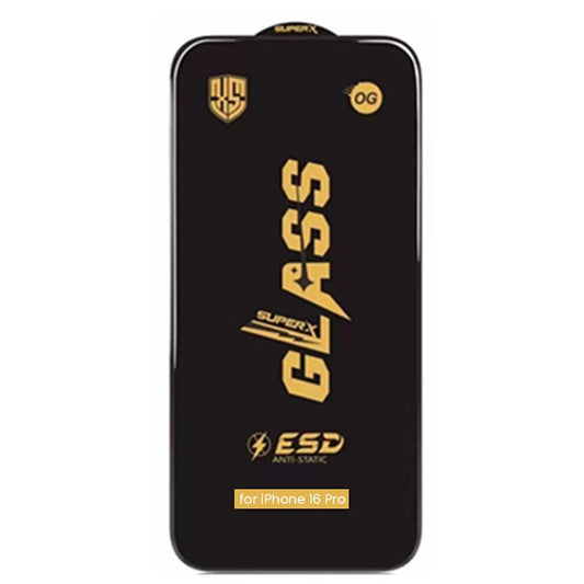 Folie Sticla Securizata pentru iPhone 16 Pro, Vivimall, Folie compatibila cu Apple iPhone 16 Pro, Sticla ESD, Super HD Glass, Anti-static, Margini Negre, Transparent - vivimall.ro