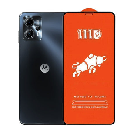 Folie sticlă securizată Motorola Moto G13, Full Cover 111D, margini negre, vedere frontală