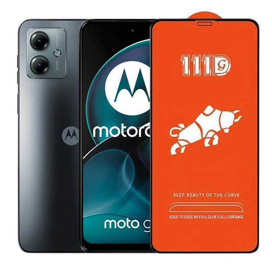 Folie Sticla Securizata pentru Motorola Moto G14, Flippy, Sticla de Protectie Compatibila cu Motorola Moto G14, Full Cover 111D, HD, Margini Negre, Transparenta - vivimall.ro
