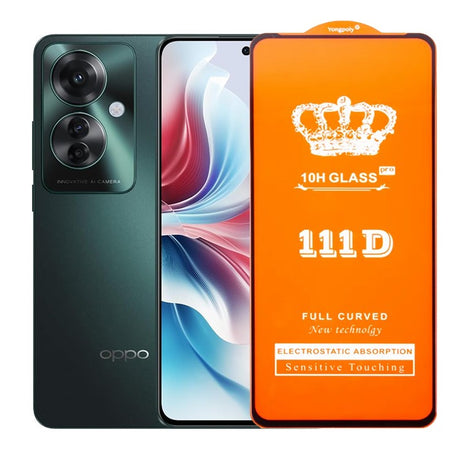 Folie Sticla Securizata pentru Oppo Reno 11F, Vivimall, Sticla de Protectie Compatibila cu Oppo Reno 11F, Full Cover 111D, HD, Margini Negre, Transparenta - vivimall.ro
