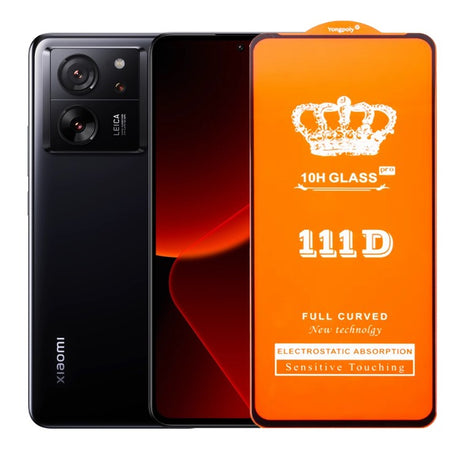 Folie sticlă securizată Xiaomi 13T, Full Cover 111D, margini negre, vedere frontală