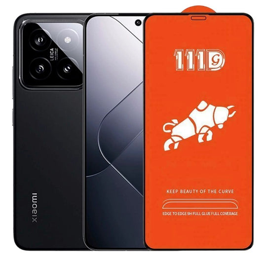 Folie Sticla Securizata pentru Xiaomi 14, Vivimall, Sticla de Protectie Compatibila cu Xiaomi 14, Full Cover 111D, HD, Margini Negre, Transparenta - vivimall.ro