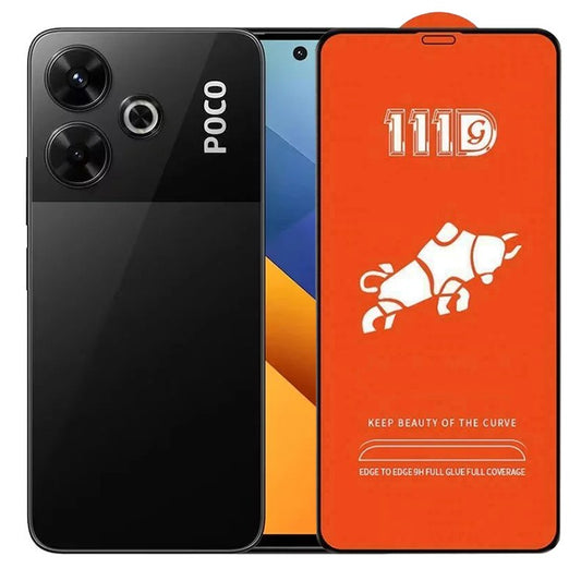 Folie Sticla Securizata pentru Xiaomi Mi Poco M6, Vivimall, Sticla de Protectie Compatibila cu Xiaomi Mi Poco M6, Full Cover 111D, HD, Margini Negre, Transparenta - vivimall.ro