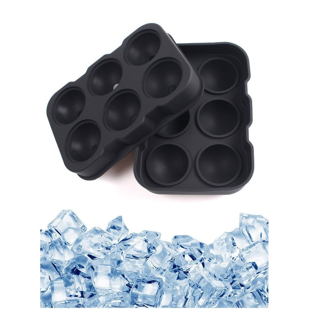 Forma Pentru Gheata, 6 Forme Sferice, Din Silicon, 17 X 12 X 6 Cm, Negru - vivimall.ro