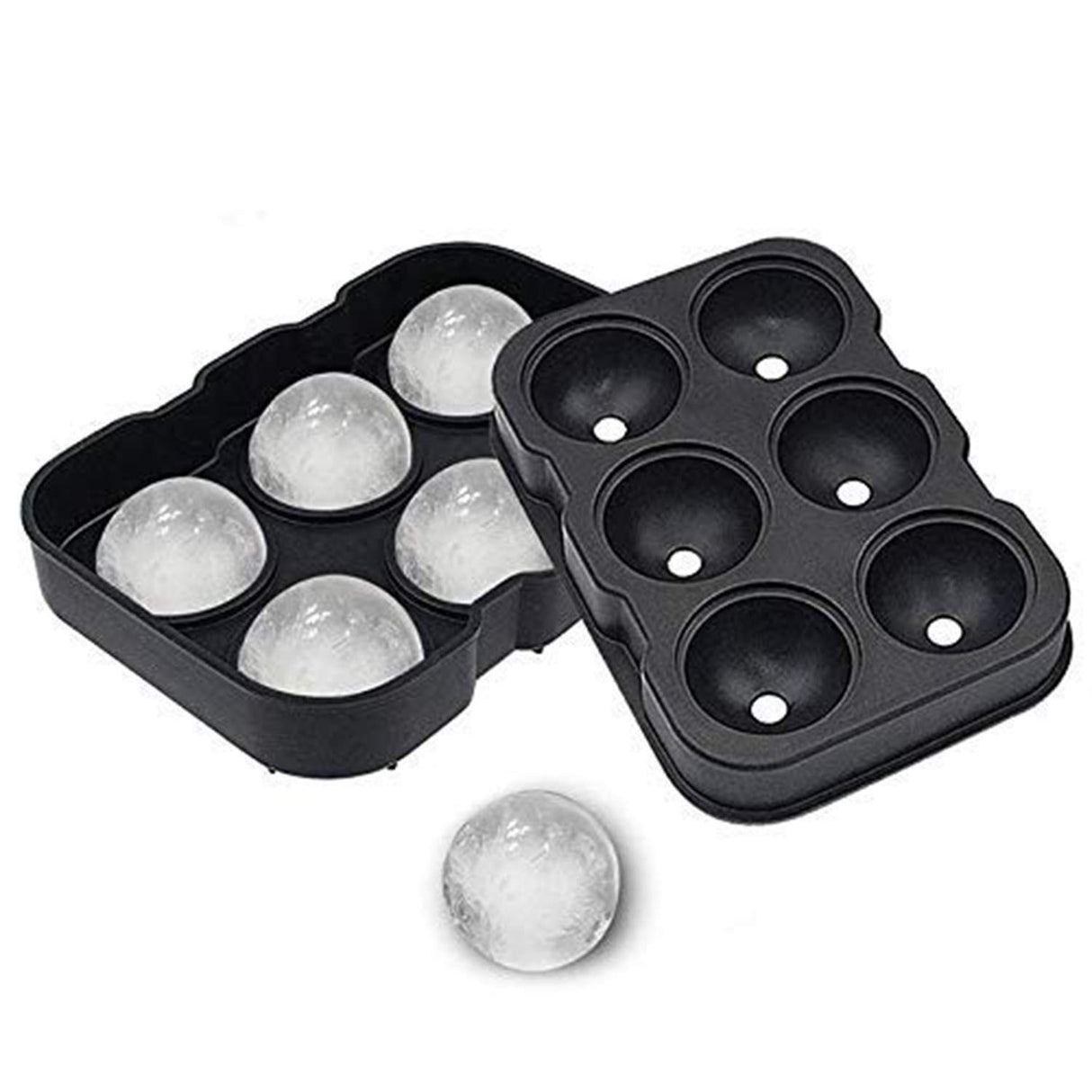 Forma Pentru Gheata, 6 Forme Sferice, Din Silicon, 17 X 12 X 6 Cm, Negru - vivimall.ro