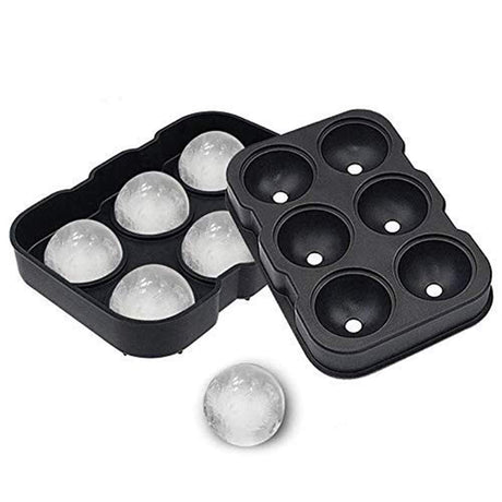Forma Pentru Gheata, 6 Forme Sferice, Din Silicon, 17 X 12 X 6 Cm, Negru - vivimall.ro
