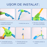 Jucarie Pentru Copii, Lansator De Rachete Cu Piciorul, Un Singur Lansator, 6 Rachete Fara Lumini, 40.5 Cm Inaltime, Multicolor - vivimall.ro