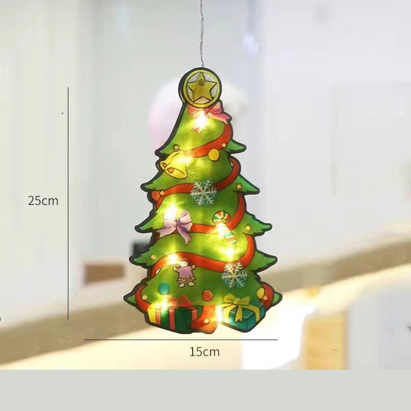 Decoratiune De Craciun Pentru Fereastra Brad, Cu Led-Uri, 26 Cm