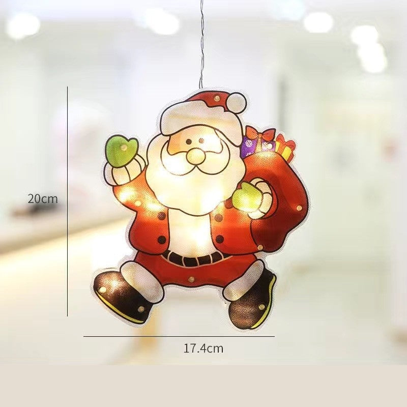Decoratiune De Craciun Pentru Fereastra Mos Craciun Cu Sac, Cu Led-Uri, 22 Cm