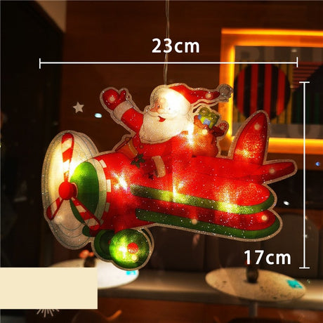 Decoratiune De Craciun Pentru Fereastra Avion, Cu Led-Uri, 23 Cm