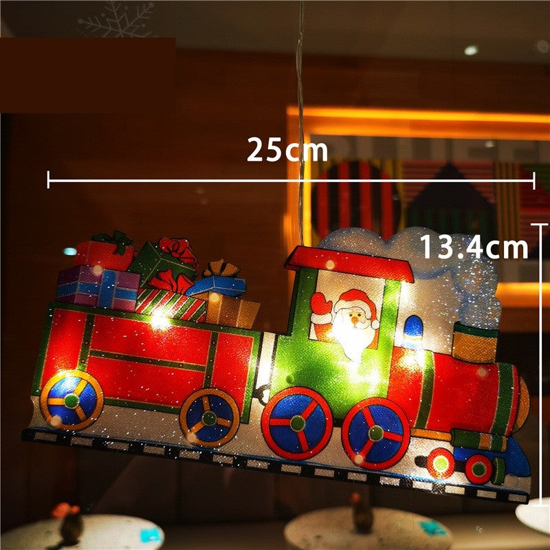 Decoratiune De Craciun Pentru Fereastra Trenulet, Cu Led-Uri, 26 Cm