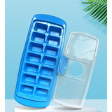Forma Pentru Cuburi De Gheata 14 Cuburi, Reutilizabil, Plastic Alimentar, Cu Capac, Orificiu Umplere, Dreptunghiulara, 29.5 X 12.5 X4 Cm, Albastru - vivimall.ro