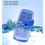 Forma Pentru Cuburi De Gheata 14 Cuburi, Reutilizabil, Plastic Alimentar, Cu Capac, Orificiu Umplere, Dreptunghiulara, 29.5 X 12.5 X4 Cm, Albastru - vivimall.ro