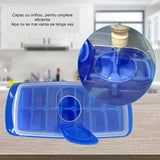 Forma Pentru Cuburi De Gheata 14 Cuburi, Reutilizabil, Plastic Alimentar, Cu Capac, Orificiu Umplere, Dreptunghiulara, 29.5 X 12.5 X4 Cm, Albastru - vivimall.ro