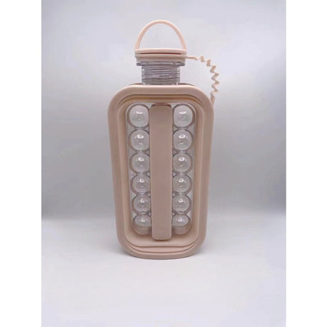 Forma pentru Gheata 2 in 1 Portabila, Vivimall, sub Forma de Sticla, Sfere, Diametru 3 cm, Multifunctional, 17 Bilute, 27.5 x 11.4 x 5.5 cm, Culoare Roz Pal - vivimall.ro