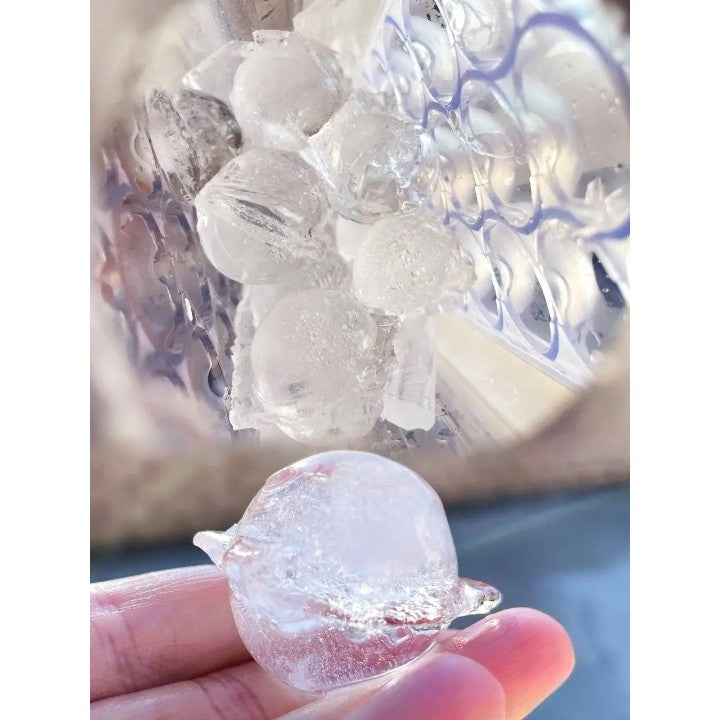 Aparat de gheata portabil 2 in 1, Vivimall, tava din sticla, diametru 3 cm, multifunctional, 17 cuburi de gheata, 27,5 x 11,4 x 5,5 cm, culoare alb gri