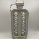 Aparat de gheata portabil 2 in 1, Vivimall, tava din sticla, diametru 3 cm, multifunctional, 17 cuburi de gheata, 27,5 x 11,4 x 5,5 cm, culoare alb gri