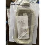 Aparat de gheata portabil 2 in 1, Vivimall, tava din sticla, diametru 3 cm, multifunctional, 17 cuburi de gheata, 27,5 x 11,4 x 5,5 cm, culoare alb gri