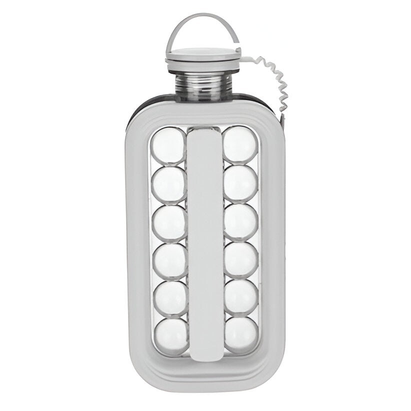 Forma Pentru Gheata 2 In 1 Portabila, Tavita Sub Forma De Sticla, Diametru 3 Cm, Multifunctional, 17 Bilute De Gheata, 27.5 X 11.4 X 5.5 Cm, Culoare Alb - vivimall.ro