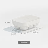 Forma Pentru Gheata Cu Presa Din Silicon Alimentar, 6 Cuburi, Caserola Pentru Depozitare, Usor De Folosit Si Curatat, 10.5 X 7.5 X 4.1 Cm - vivimall.ro