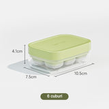 Forma Pentru Gheata Cu Presa Din Silicon Alimentar, 6 Cuburi, Caserola Pentru Depozitare, Usor De Folosit Si Curatat, 10.5 X 7.5 X 4.1 Cm - vivimall.ro