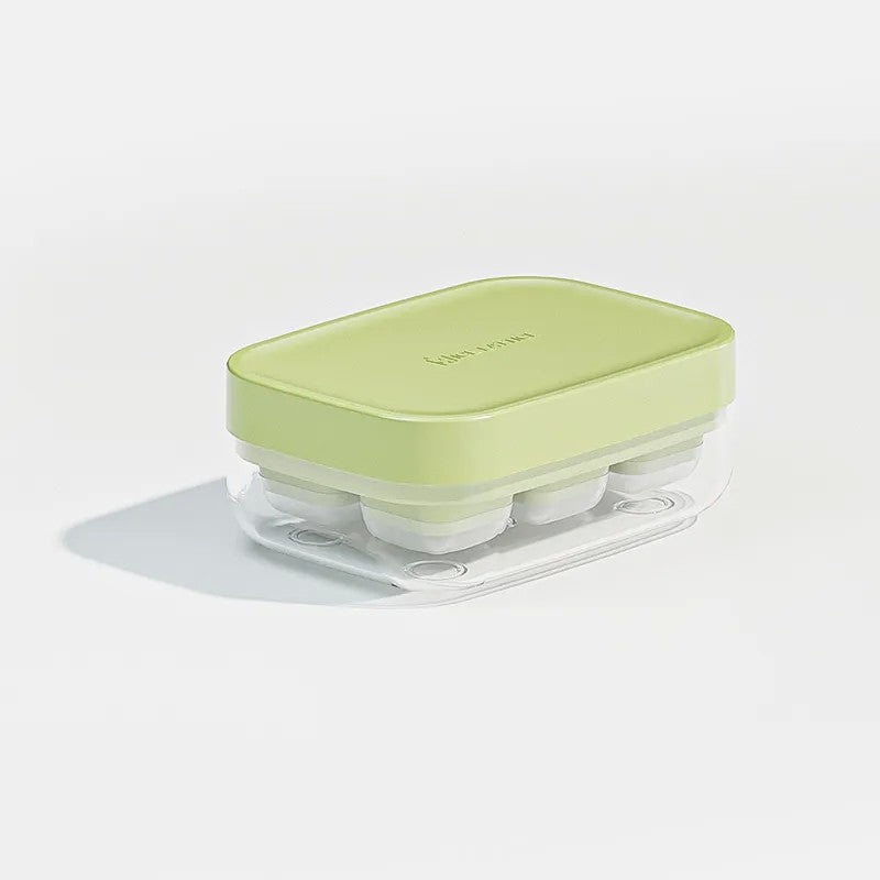 Forma Pentru Gheata Cu Presa Din Silicon Alimentar, 6 Cuburi, Caserola Pentru Depozitare, Usor De Folosit Si Curatat, 10.5 X 7.5 X 4.1 Cm - vivimall.ro