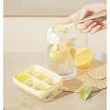 Forma Pentru Gheata Cu Presa Din Silicon Alimentar, 6 Cuburi, Caserola Pentru Depozitare, Usor De Folosit Si Curatat, 10.5 X 7.5 X 4.1 Cm - vivimall.ro