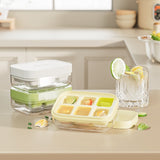 Forma Pentru Gheata Cu Presa Din Silicon Alimentar, 6 Cuburi, Caserola Pentru Depozitare, Usor De Folosit Si Curatat, 10.5 X 7.5 X 4.1 Cm - vivimall.ro
