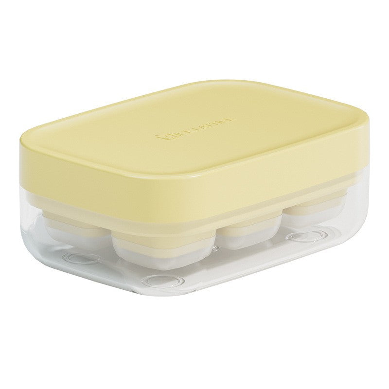 Forma Pentru Gheata Cu Presa Din Silicon Alimentar, 6 Cuburi, Caserola Pentru Depozitare, Usor De Folosit Si Curatat, 10.5 X 7.5 X 4.1 Cm - vivimall.ro