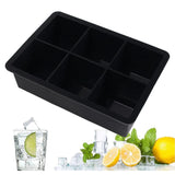 Forma pentru Gheata, Vivimall, 6 Forme Patrate cu Capac, din Silicon, 17 x 12 x 6 cm, Negru - vivimall.ro