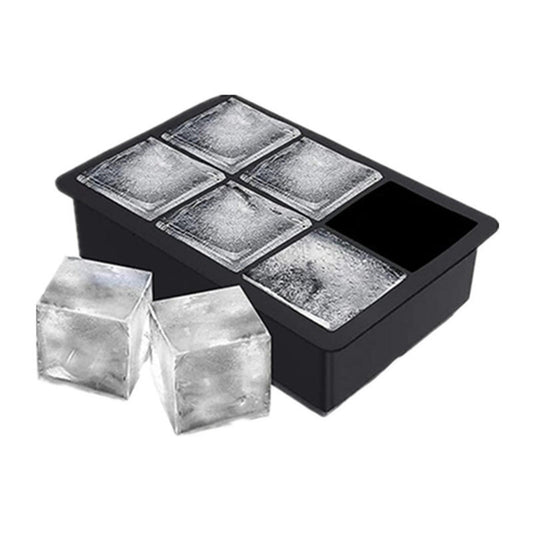 Forma pentru Gheata, Vivimall, 6 Forme Patrate cu Capac, din Silicon, 17 x 12 x 6 cm, Negru - vivimall.ro