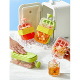 Forma de Gheata, Vivimall, 2in1, Tip Sticla cu Pai, 500 ml, 12 Cuburi, 16.3 x 10.8 x 8 cm, Verde