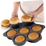 Forme De Silicon Pentru Copt, 7 Forme Rotiunde, Pentru Burgeri Si Prajituri, 38.5 X 4 Cm - vivimall.ro