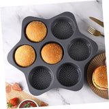 Forme De Silicon Pentru Copt, 7 Forme Rotiunde, Pentru Burgeri Si Prajituri, 38.5 X 4 Cm - vivimall.ro