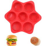 Forme De Silicon Pentru Copt, 7 Forme Rotiunde, Pentru Burgeri Si Prajituri, 38.5 X 4 Cm - vivimall.ro
