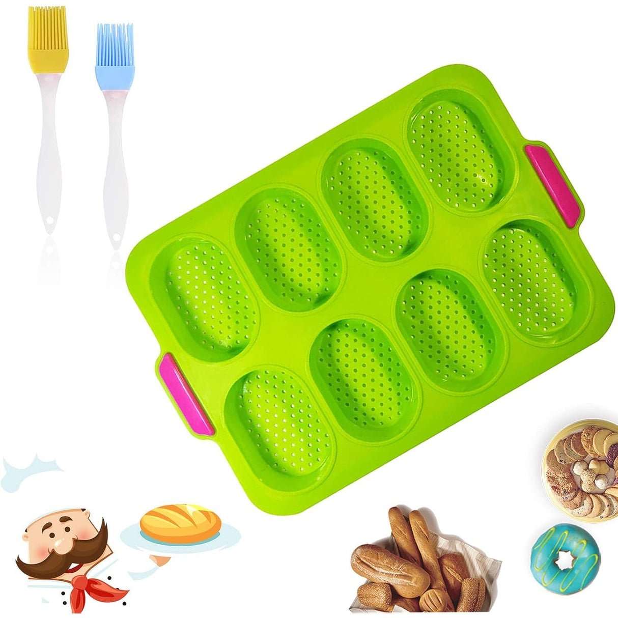 Tava 8 forme copt silicon | MoldChef - vivimall.ro